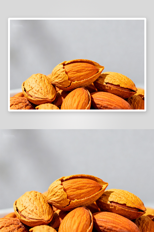 杏仁特写坚果堆照片摄影-众图网