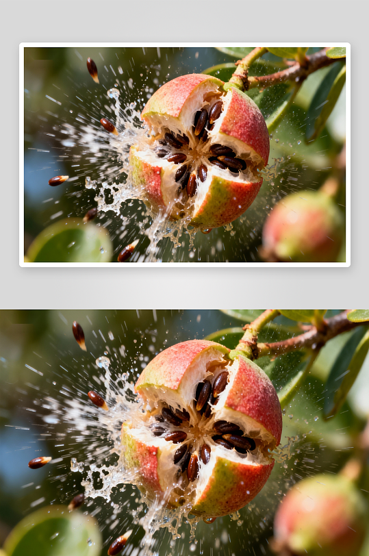 果实爆裂瞬间水花四溅-众图网