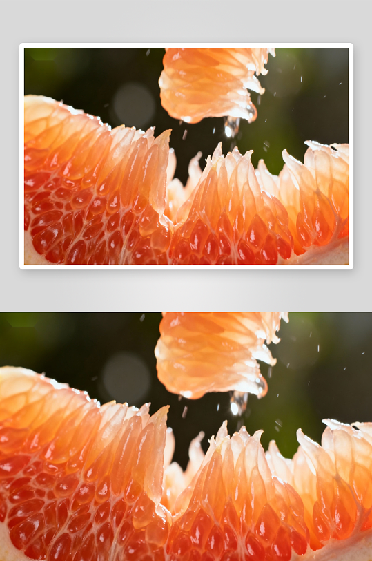 柚子切面特写汁液飞溅-众图网