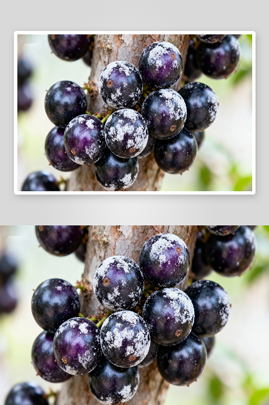 树上紫果挂霜特写-众图网