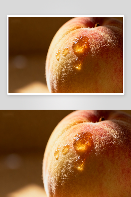 桃子水滴特写光影迷人-众图网