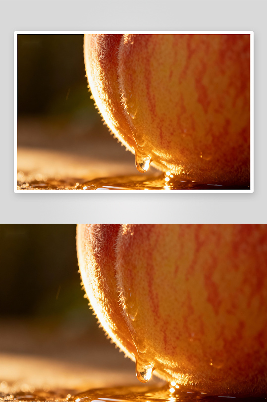 桃子汁液滴落特写-众图网