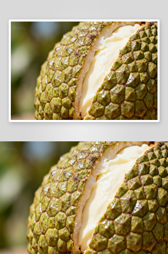 榴莲特写展示独特纹理与果肉-众图网