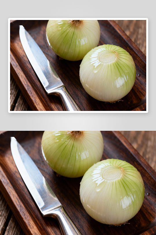洋葱与刀具静物特写-众图网