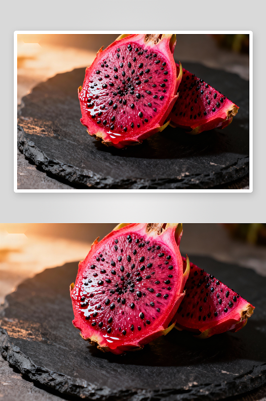 火龙果切片特写照片摄影-众图网