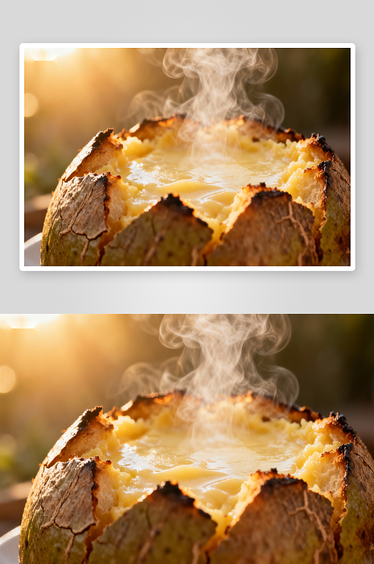 热气腾腾的烤土豆-众图网