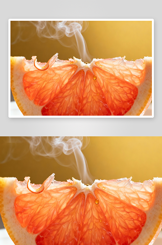 热气蒸腾的柚子切片特写-众图网