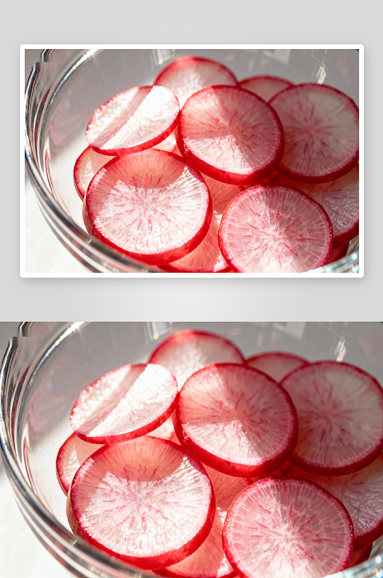 玻璃碗中切片红萝卜-众图网
