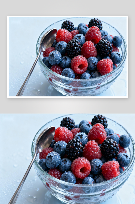 玻璃碗装新鲜浆果-众图网
