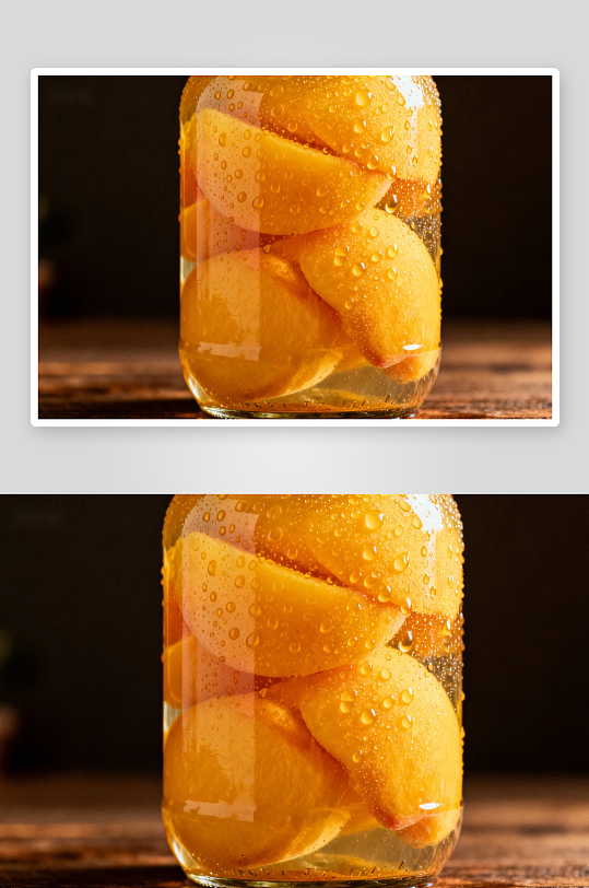 玻璃罐装柠檬片特写-众图网