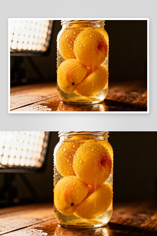 玻璃罐装桃子浸泡液-众图网