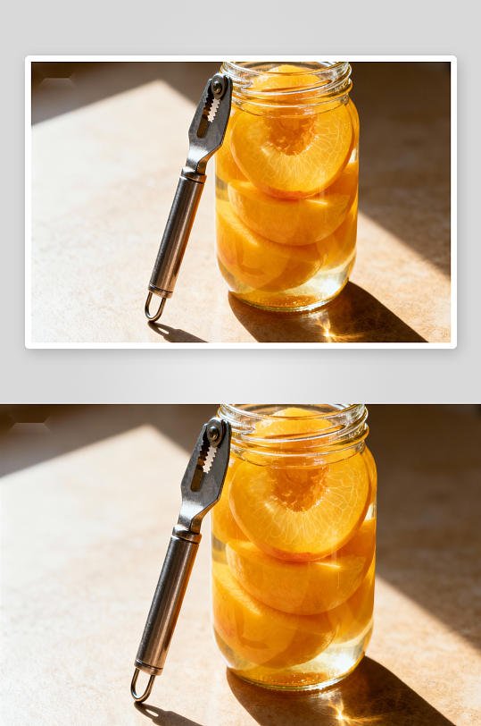 玻璃罐装桃片与开罐器-众图网