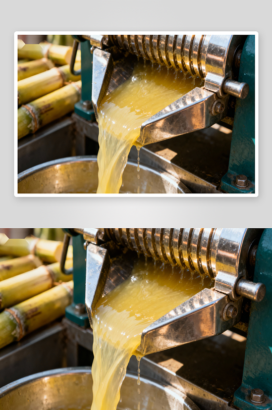 甘蔗榨汁机正在工作-众图网