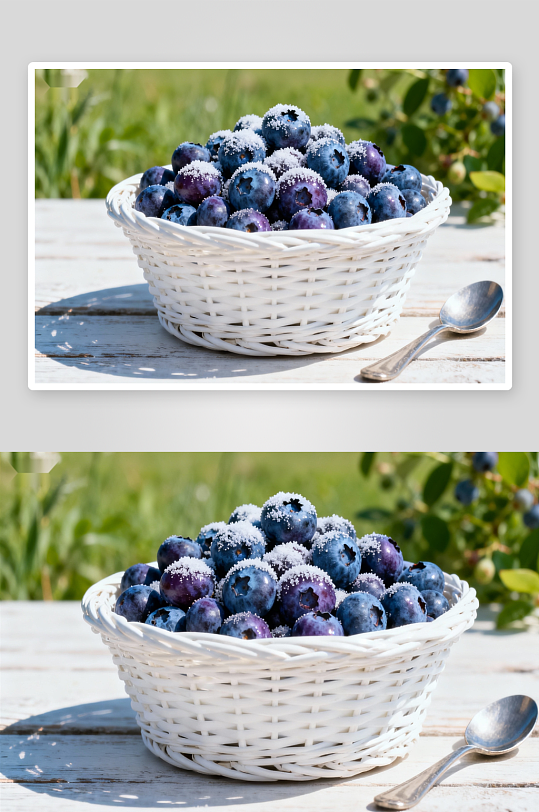 白篮蓝莓糖霜点缀-众图网