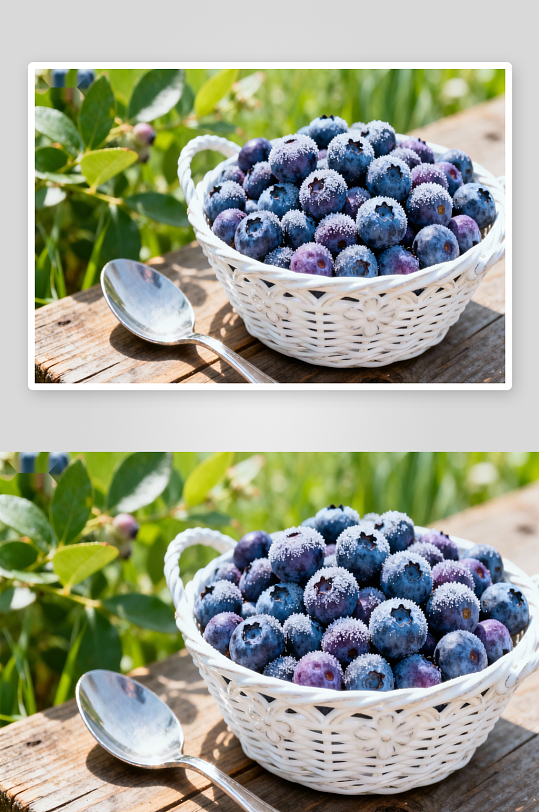 白篮蓝莓糖霜甜品-众图网