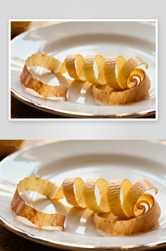 盘中卷曲果皮特写-众图网