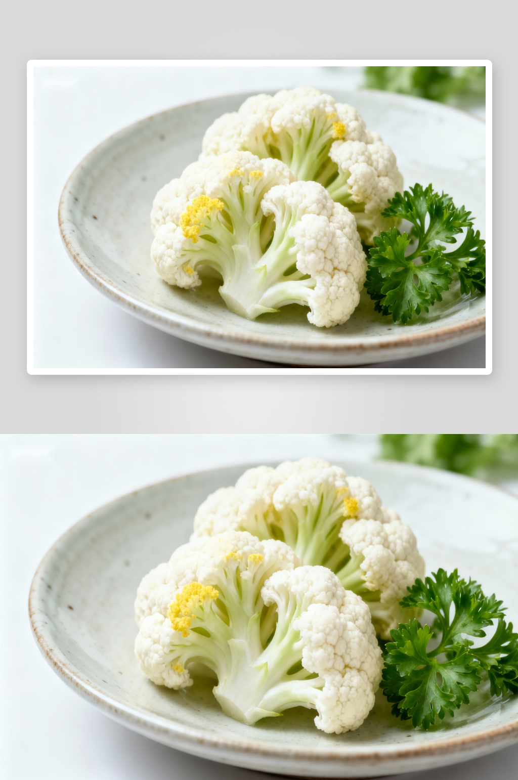盘中新鲜花椰菜配香草素材