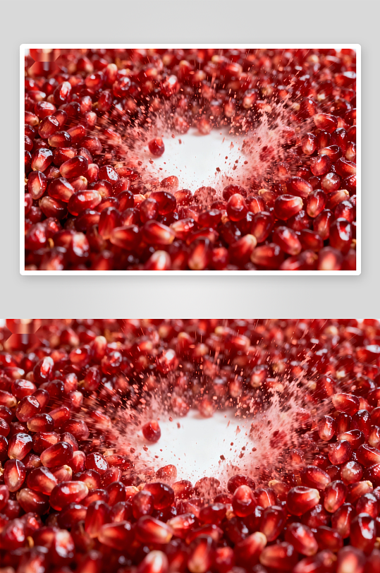 石榴籽喷溅瞬间特写-众图网