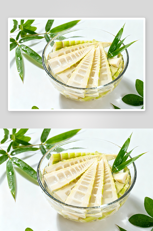 竹笋切片盛于碗中清新自然-众图网