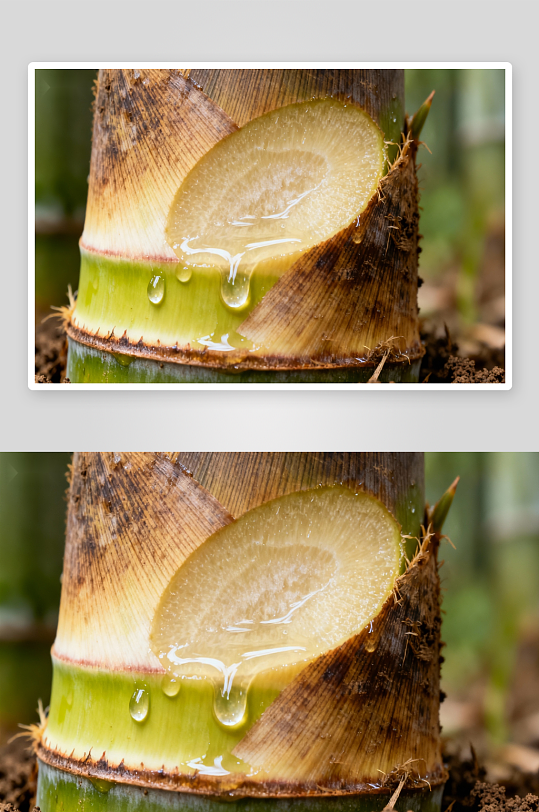 竹笋切面滴水特写-众图网