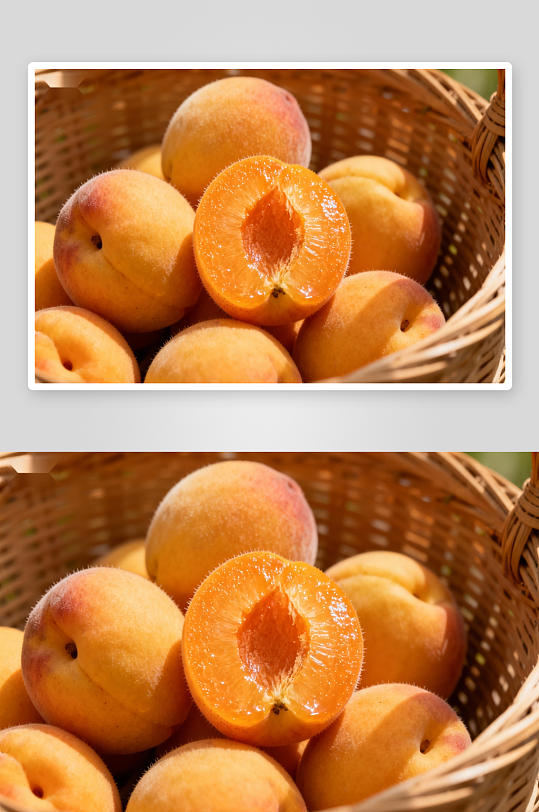 篮中新鲜杏子特写-众图网