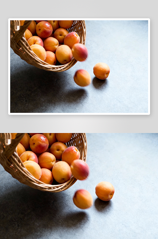 篮中杏子掉落瞬间-众图网