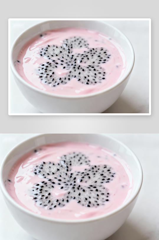 粉色酸奶搭配火龙果籽-众图网