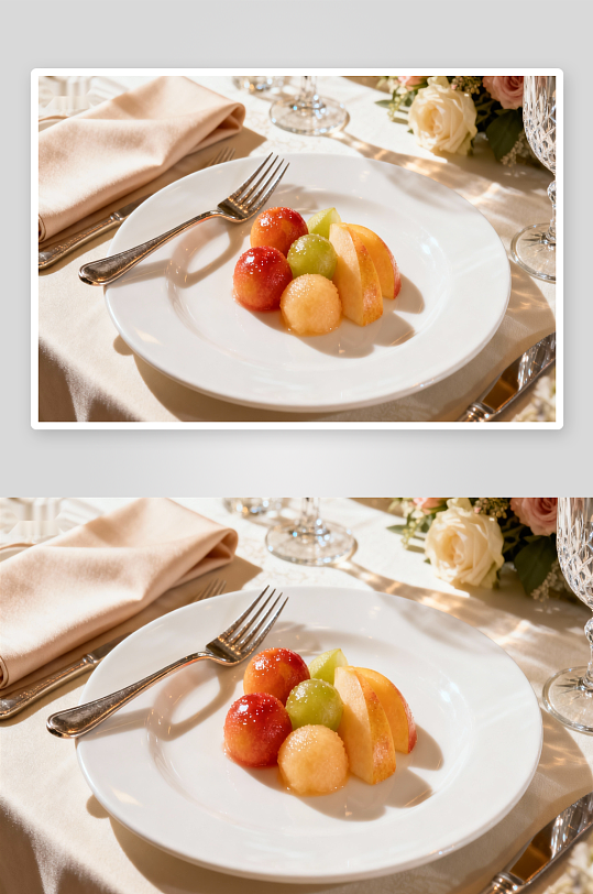 精致水果拼盘餐桌布置-众图网