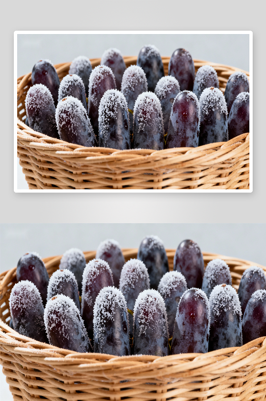 糖霜葡萄装篮特写-众图网
