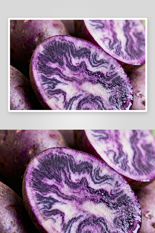 紫心土豆切面特写-众图网