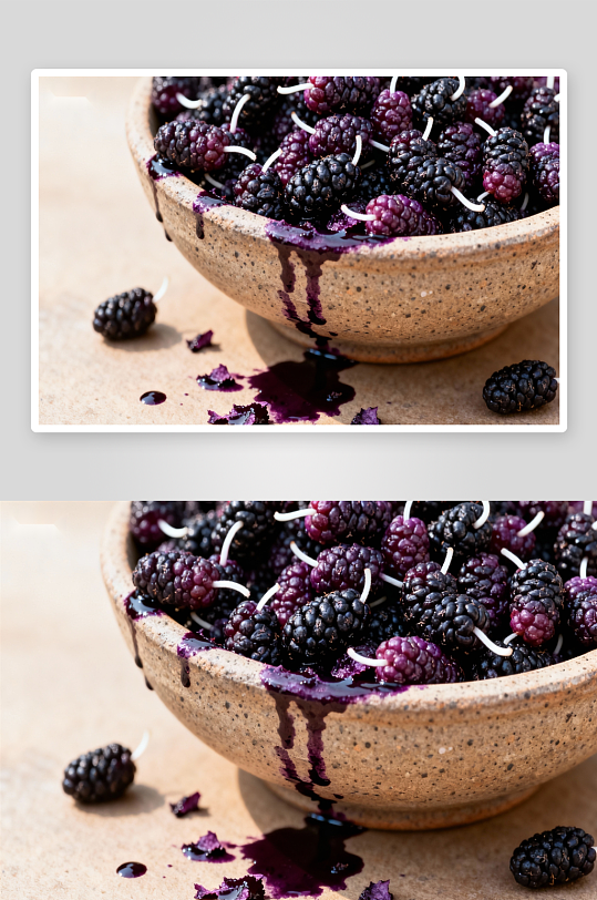 紫桑葚溢汁碗中盛-众图网