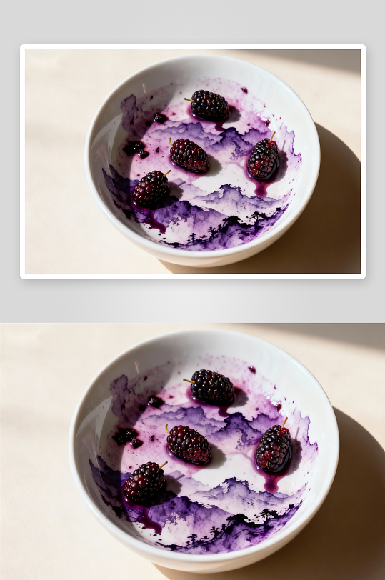 紫汁桑葚碗照片摄影-众图网