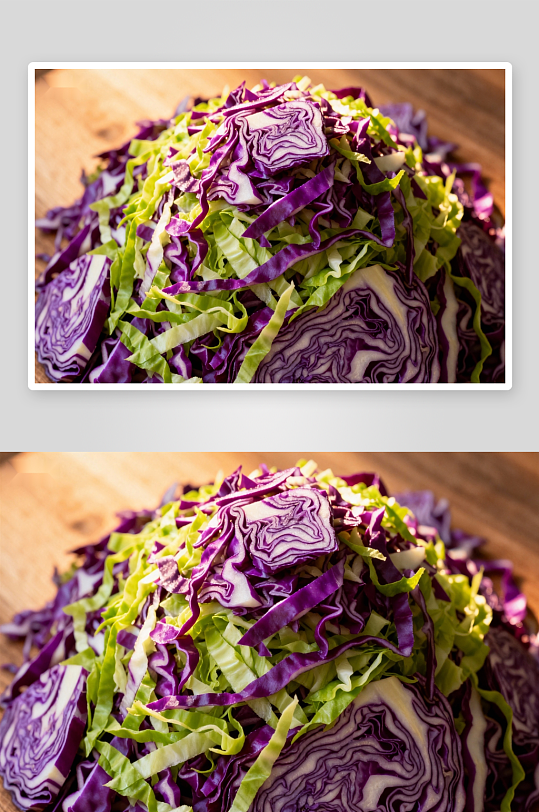 紫甘蓝切片堆叠特写-众图网