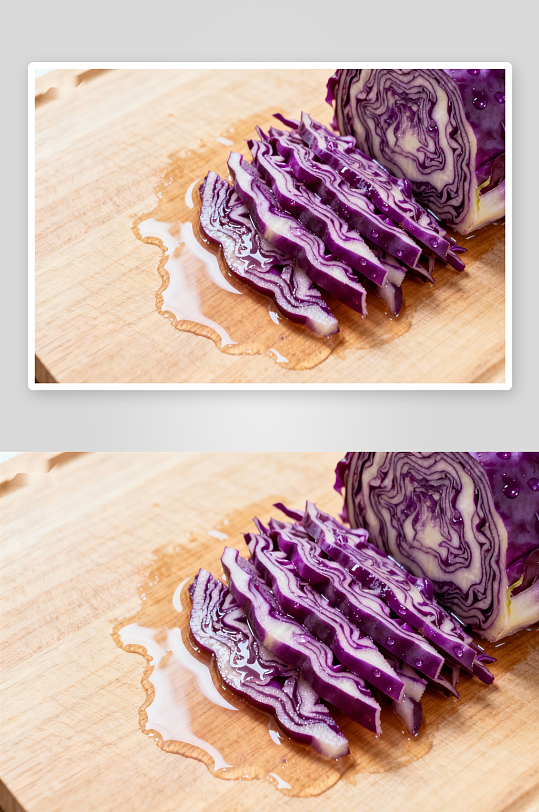 紫甘蓝切片木质砧板-众图网