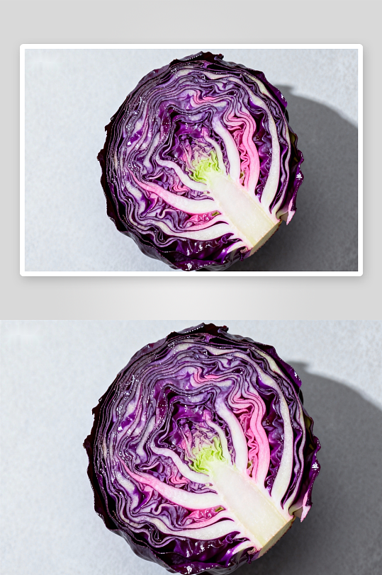 紫甘蓝切面特写色彩斑斓-众图网