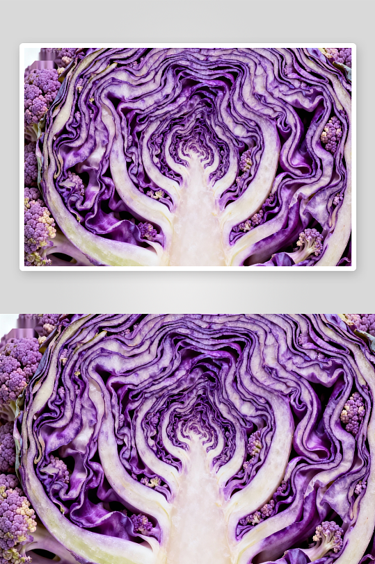 紫甘蓝切面纹理特写-众图网