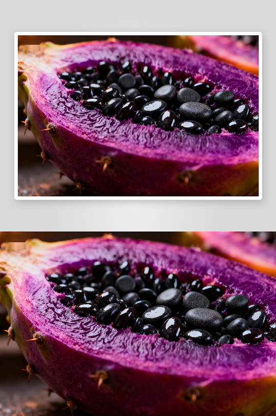 紫红色仙人掌果切面特写-众图网