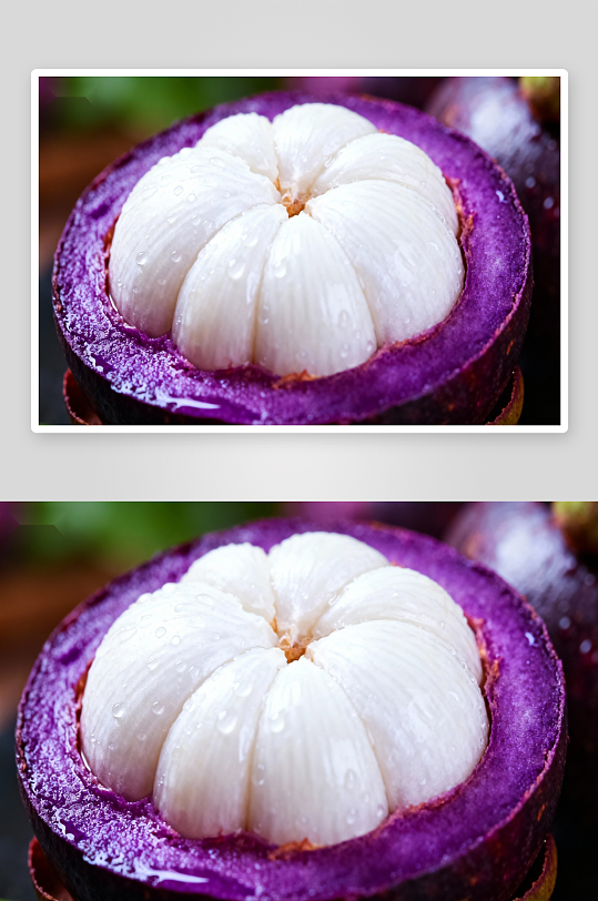 紫红色山竹果切面特写-众图网