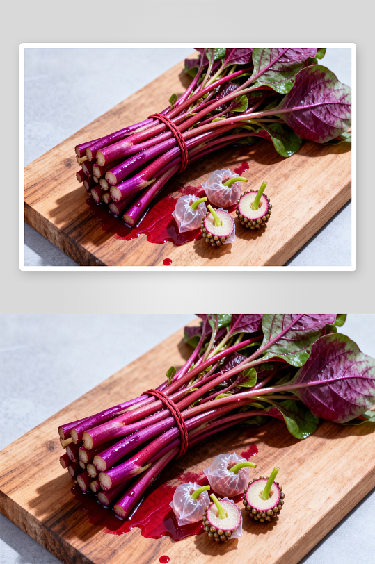 紫红色蔬菜切面展示-众图网