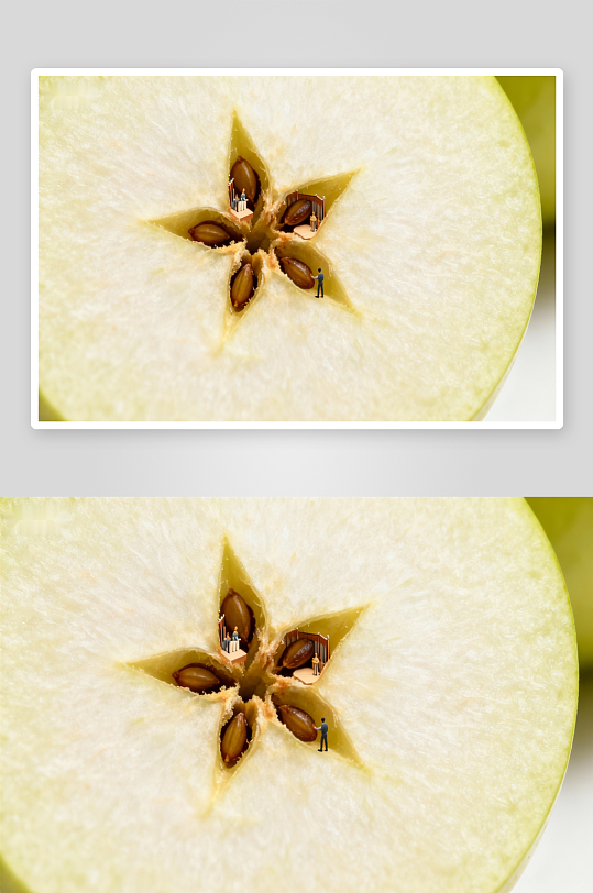 苹果内部微型场景创意摄影-众图网