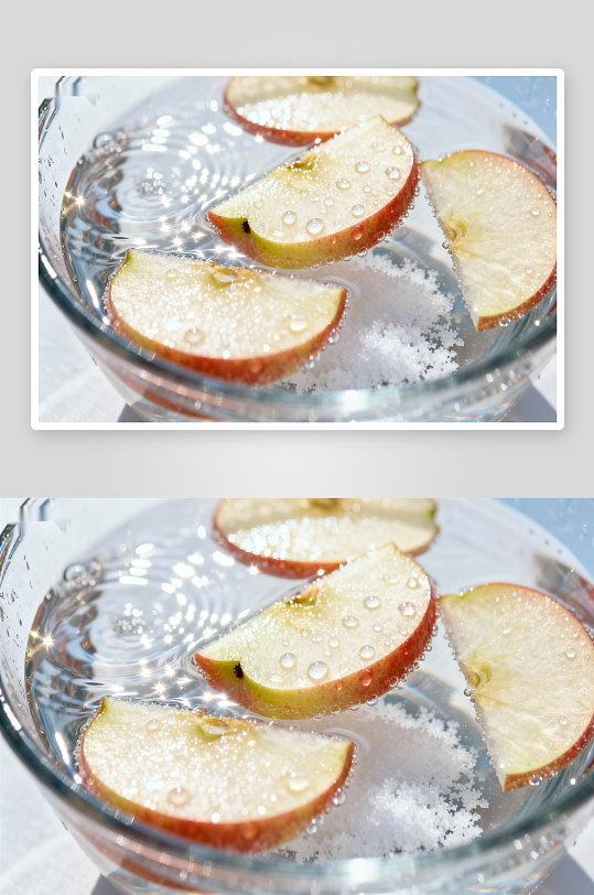 苹果片泡水与糖粒-众图网