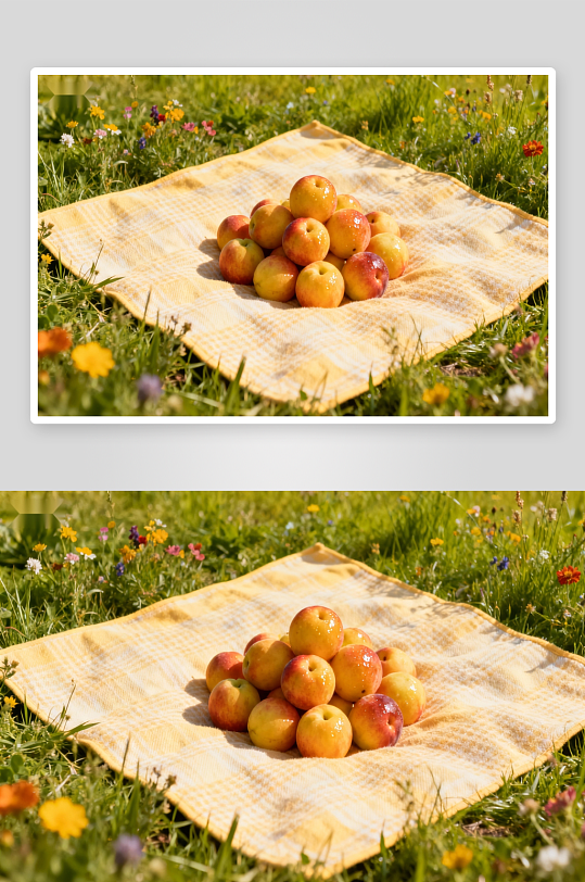 草地野餐水果特写-众图网
