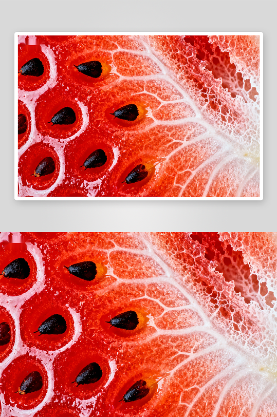 草莓内部结构特写-众图网