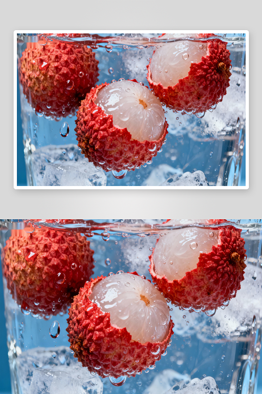 荔枝冰水特写诱人清凉-众图网