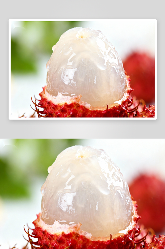 荔枝果肉特写晶莹剔透-众图网