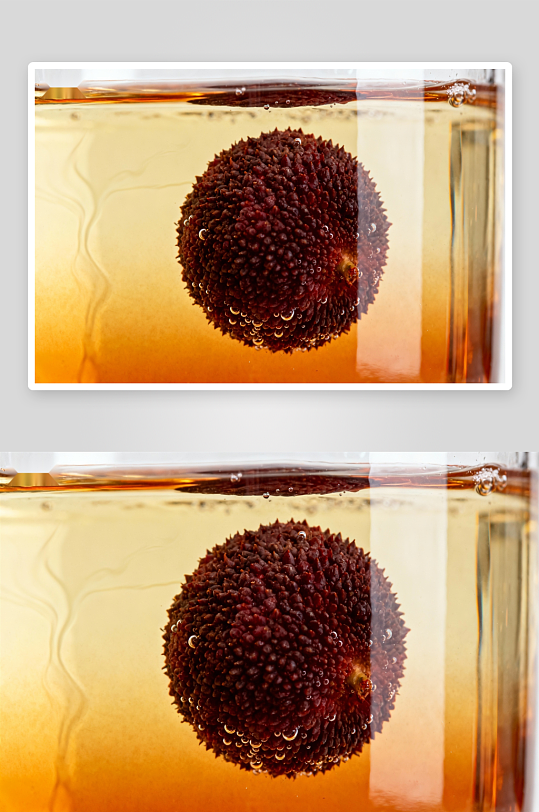 荔枝浸泡液体中特写-众图网
