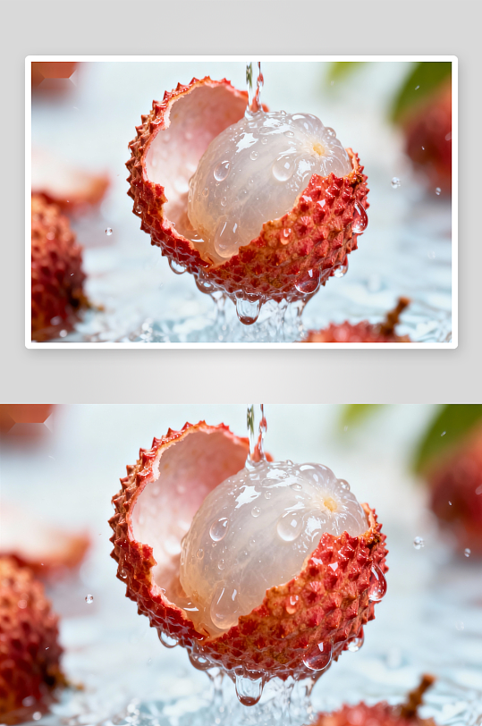 荔枝特写果肉鲜嫩多汁-众图网