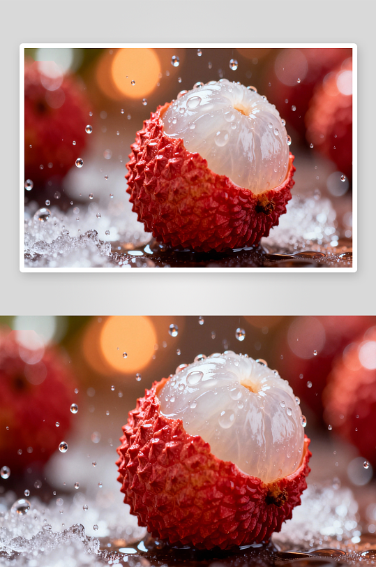 荔枝特写水珠飞溅清新诱人-众图网