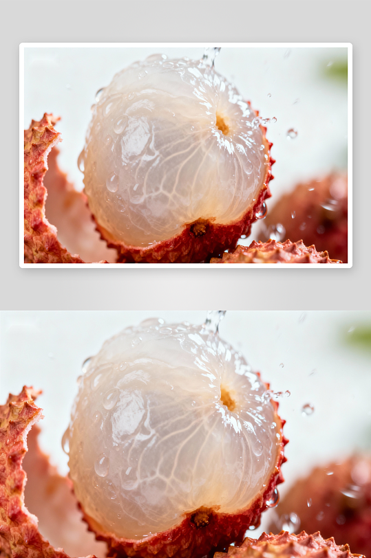 荔枝特写汁水四溅鲜嫩多汁-众图网