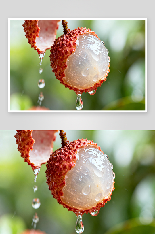 荔枝特写汁液滴落-众图网